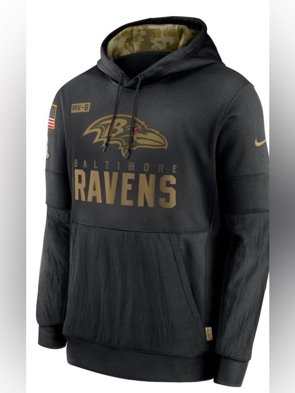 Baltimore Ravens Nike Salute To Service 2020 NFL Performance Hoodie Men's Size S